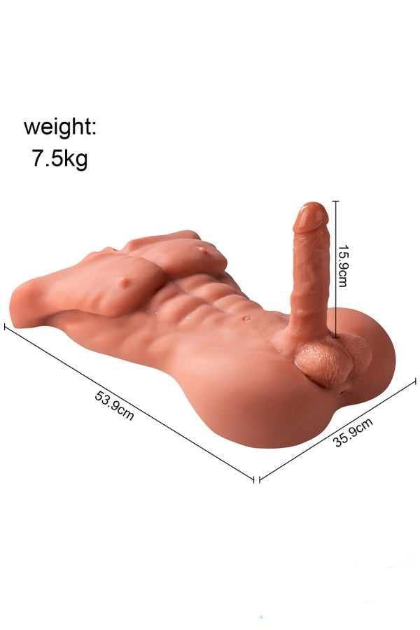 Daniel Sculpted Perfection 3D Muscular Male Torso with Authentic Feel & 6.29″ Dildo